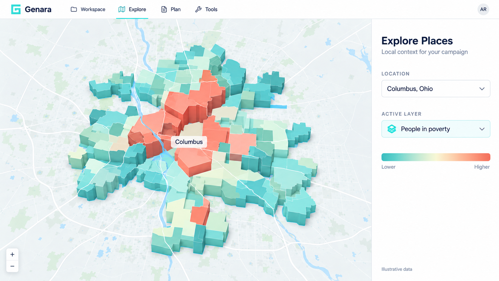 Explore Places with a community map and compact location and layer inspector