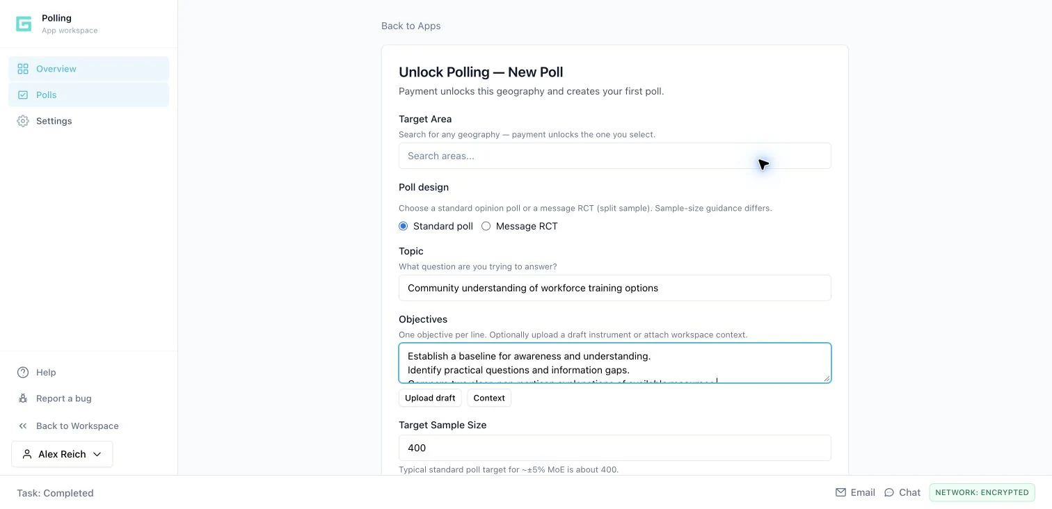 Polling in the Genara demo workspace